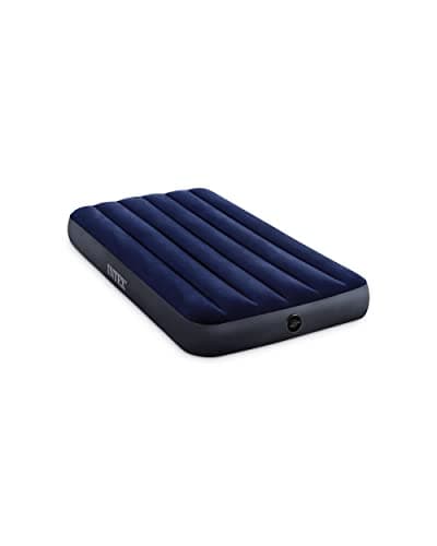 Image of Intex 64757E Dura-Beam Standard Downy Air Mattress: Fiber-Tech – Twin Size – 10in Bed Height – 300lb Weight Capacity – Pump Sold Separately Blue