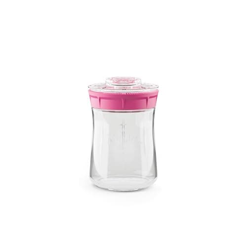 Image of KEFIRKO Kefir Maker Starter Kit 900ml | All-in-One Fermenter for Homemade Milk & Water Kefir | Easy-to-Use Glass Jar with Strainer Lid & Airflow Cover | BPA-Free Materials - Pink