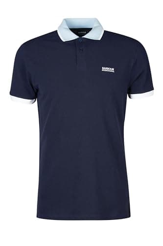 Image of Barbour International MML1299-NY57 Howall Men's Polo SS Night Sky Blue Custom Fit, blue, L