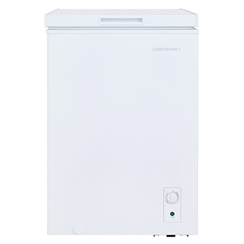 Image of Cookology CCFZ99WH Freestanding Chest Freezer in White - 99 Litre Capacity - Suitable for Outbuildings & Garages - Adjustable Feet - Freezer and Refrigeration Modes - Temperature Control