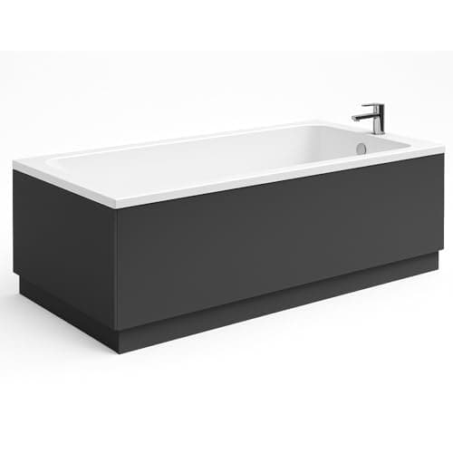Image of Go Bathrooms Matt Grey Bath Panel 800mm End Bath Panel Includes Adjustable Height Plinth for Grey End Bathrooms Baths Easy to Cut to Size | Juliet