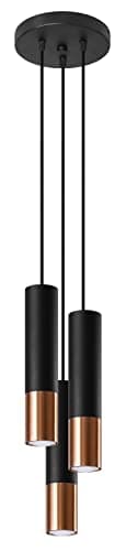 Image of LOOPEZ 3P Pendant Light Black / Copper Length 29, Width 30, Height 100, GU10 Socket Dimmable