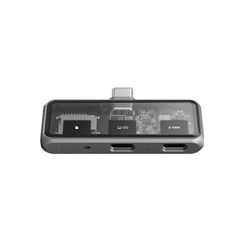 Image of SATECHI 3-in-1 USB-C Mobile Hub, 4K@60Hz HDMI, 100W Pass-Through Charging, 10Gbps Data Transfer, MicroSD Card Reader, Compact USB-C Adaptor for iPad, MacBook, Switch OLED & More