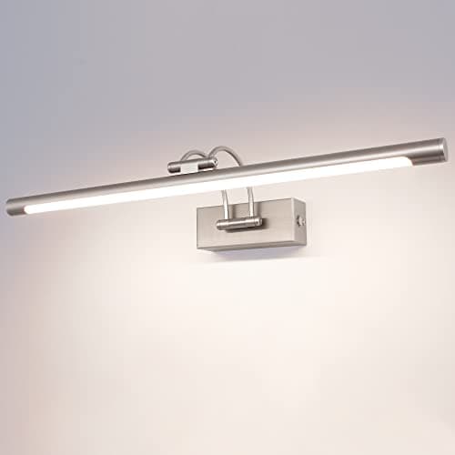 Image of TYhogar Picture Light, LED Bathroom Wall Lamp 15W Aluminum 60CM for Hotel Restaurant Wall Sconces Lights,3000K/4500K/6000K Straight Arm Reading Lamp Display Lamps (Matte Nickel)