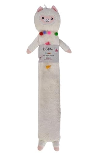 Image of Extra Long Hot Water Bottle – Super Soft Novelty Plush Cover – Natural Rubber 2L Capacity – 72cm Long – Perfect for Pain Relief on Aches or Injuries (Llama)