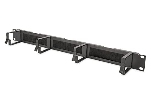 Image of DIGITUS Cable Patch Panel with Feedthrough - 1U - 4 Guides - 19 "- Network Cabinet - Patch Cable - Black
