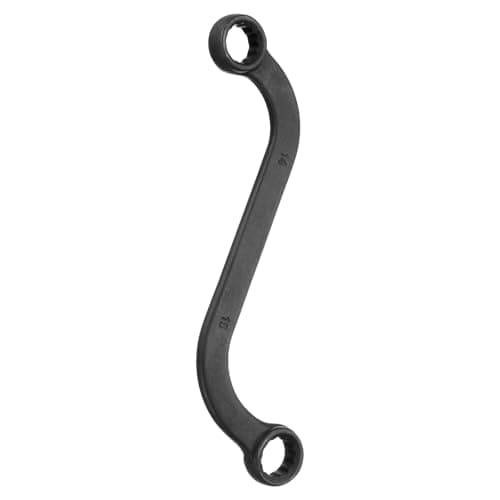 Image of sourcing map 14mm x 15mm 12-Point S-Style Box Wrench Double End S-Shaped Wrench Sandblasted Nickel Plated Cr-V Steel S Box Wrenches for Home Auto Bike Machine Repair