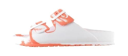 Image of ella Ladies Double Buckle Slides (Orange Marble, uk_footwear_size_system, adult, women, numeric, medium, numeric_7)