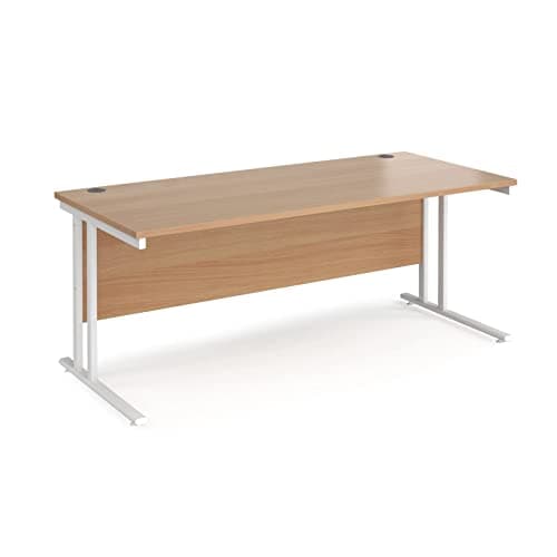 Image of DAMS Maestro 25 WL straight desk 1800mm x 800mm - white cantilever frame, beech top
