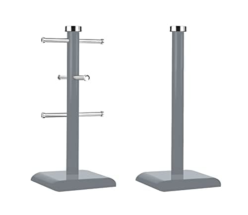 Image of Royal Cuisine Kitchen Roll Holder & Mug Tree Set Paper Towel Holder Mug Stand for Kitchen Countertop Cup Holder Durable Mug Holder kitchenware Storage Accessories (Grey)