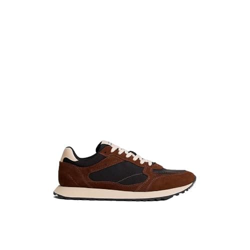 Image of Tommy Hilfiger Men’s New EVA Mix Suede Runner Trainers, Multicolor (Black/Legacy Brown), 10.5