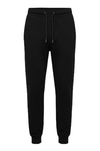 Image of Men’s Fleece Jogging Bottoms Trousers | Warm Casual Sweatpants Gym Joggers | Soft Comfy Loungewear Track Pants with Pockets | Sizes S M L XL XXL (XL, Black)