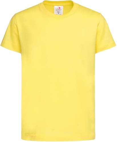 Image of LE11 100% Cotton Unisex Classic T-Shirt 155 Kids – Cotton Plain Short Sleeve Tops | Comfortable, Breathable & Durable Tees (UK, Age, 11 Years, 12 Years, Regular, Yellow)
