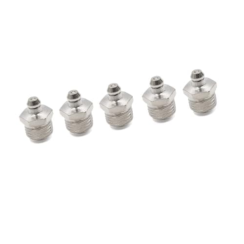 Image of A ABSOPRO 5pcs 1/4 Inches Nickel Plated Straight Grease Nipple Fitting for Car Item Replacement