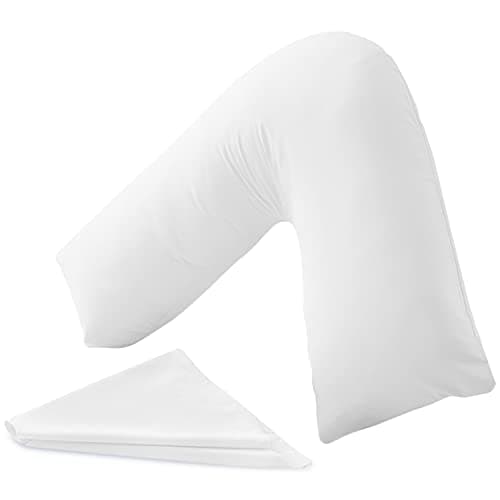 Image of MH Traders Luxury Support V Pillow with Pillowcase. Orthopedic Support Pillow for Neck, Back & Shoulder Maternity & Pregnancy Pillow V Pillows with Microfiber Filling & Machine Washable