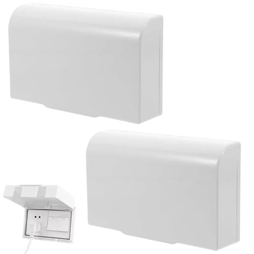 Image of 2 Pcs Plug Socket Covers UK, Safety Socket Covers, Waterproof and Dustproof Plug Protector, 2 Pack, Proof Electrical Outlet Cover for Home Safety - White