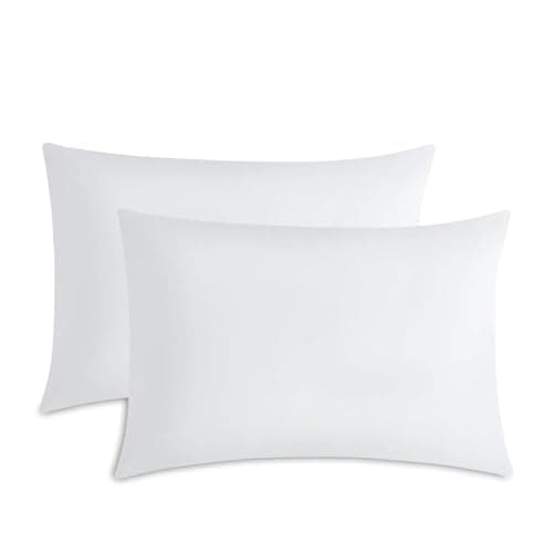 Image of M&J Home Pillowcases 2 Pack White 74x48cm - 180 Thread Count Percale - 48% Cotton 52% Polyester - Crisp Breathable Comfort - Easy Care Machine Washable