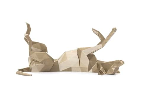 Image of Whippet Gift – 3D Printed Roaching Whippet/Greyhound Figurine – Geometric Dog Ornament – Lightweight Sculpture (Bronze)