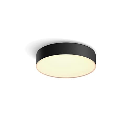 Image of Philips Hue Enrave White Ambiance Smart Ceiling Light [Small], Black. Works with Alexa, Google Assistant and Apple Homekit
