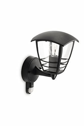 Image of Philips myGarden Creek Outdoor Wall Light with Motion Sensor (Requires 1 x 60 W E27 Bulb), 220-240V, Black