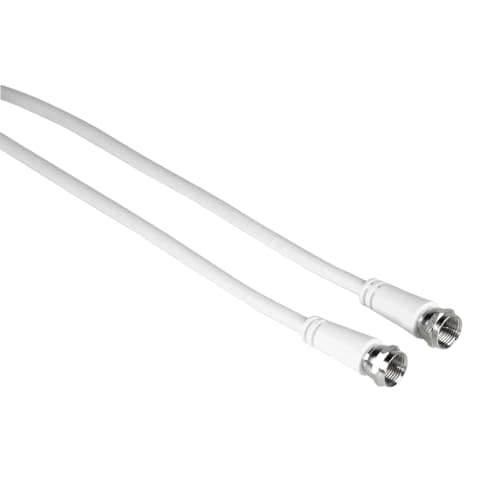Image of Hama Antenna Cable F-Connector to F-Connector (75 db, 5 m, Coaxial, Antenna, Satellite) White