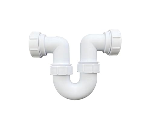 Image of Multi-fit Running Swivel P Trap 32mm (1.1/4') Sink Waste Pipe Trap, BS EN 274-1:2002 Compliant. with EPDM Sealing Washer and 75mm Seal. Basin Trap, Ideal for Effective Kitchen Sink Trap Solution
