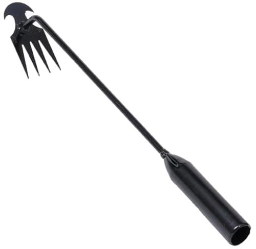 Image of Weed Puller Tool Garden Weed Pulling Tool, Portable Garden Weeder Tool Uprooting Weeding Tool, 4 Teeth Manganese Steel Forged Hand Weeder for Vegetable Gardening Backyard Farm Planting & Weeding Blac