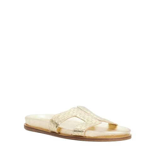 Image of Dune London Ladies LAROW Gold Slip-On Sandals Size UK 6 Casual Sandals