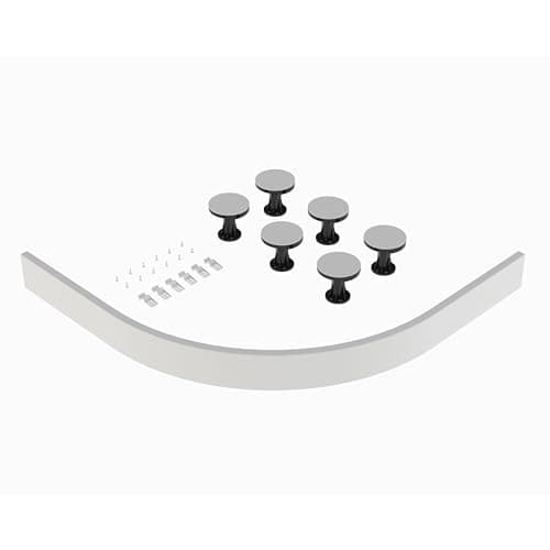 Image of Balterley Shower Tray Riser Kit, Curve White Panel, 6 Pack of Legs, Clips & Screws, Leg Set & Plinth Kit for 700mm to 900mm Quadrant & Offset Quadrant Trays, Tray Plinth & Legs - 1200 x 1000mm (White)