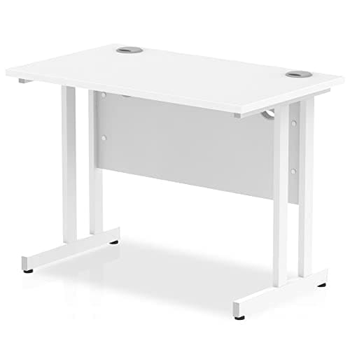 Image of Dynamic Office Solutions Impulse 1000mm Slimline Desk Cantilever Leg White White