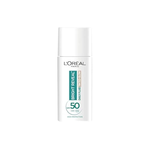 Image of L'Oréal Paris Daily Fluid Tinted Glow SPF 50+, Bronze Glow, 50ml - Broad Spectrum SPF 50+ Filters with Instant Glow, Natural Coverage - Protect skin, Even Tone and Visibly Correct Dark Spots