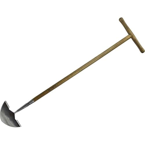 Image of Faithfull Prestige Stainless Steel Edging Iron with Ash Handle Length 1000mm