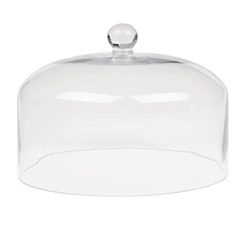 Image of Olympia Glass Cake Stand Dome Lid, 285(Dia) x 200(H) mm, High Clarity Clear Glass, Protects Homemade Cakes Afternoon Tea Scones, Fits Base CS013 (sold separately), CS014