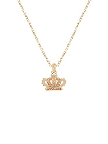 Image of Juicy Couture Icon Crown Pendant Necklace for Women (Gold)