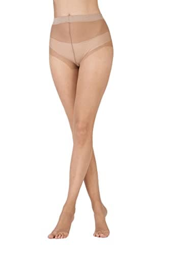 Image of Pretty Polly Women's 8d Naturals Open Toe Tight, Slightly Sunkissed, S-M