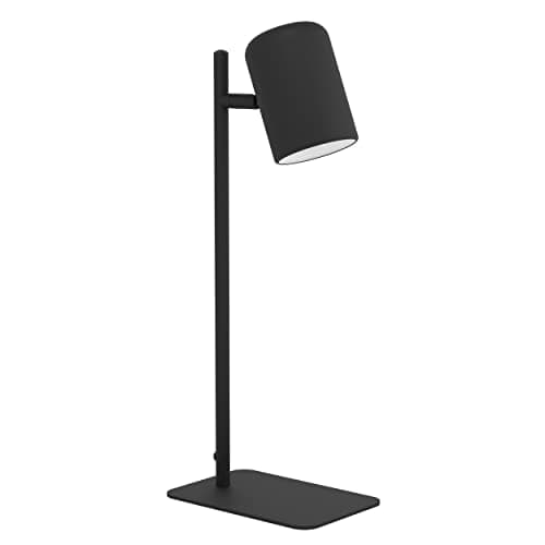 Image of Eglo LED Table lamp Ceppino, Minimalist Office Desk lamp Made of Black Metal, Reading Light with Switch, GU10 Socket