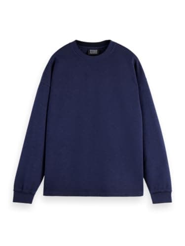 Image of Scotch & Soda Mens 3 Crosses Crewneck Sweatshirt, Peacoat, XL UK