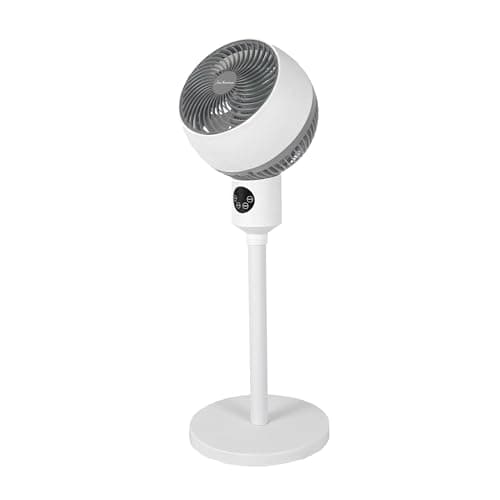 Image of JSH 9" Portable Pedestal Air Circulator Cooling Fan | Powerful Airflow Energy Efficient Quiet | 90° Oscillating, Tilt Angle | Whole Room Air Shower Aircon | 3 Speeds with Time and Remote Control