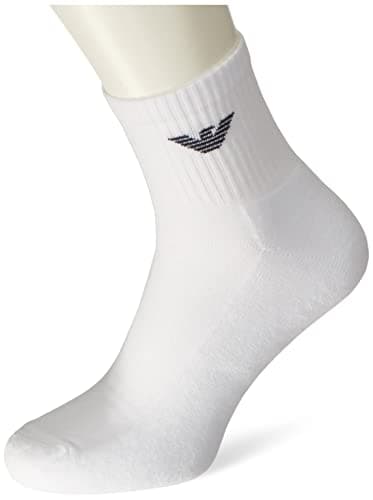 Image of Emporio Armani Underwear Men's 3-Pack Short Socks Sporty Terrycloth, White, TU, One Size