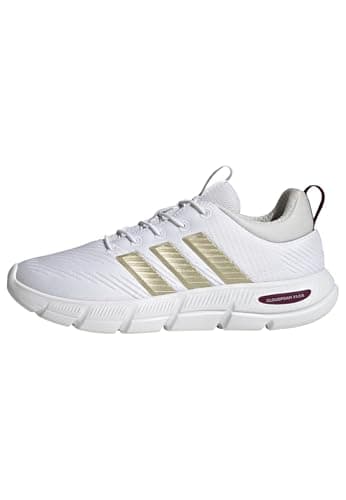 Image of adidas Women's Cloudfoam Flex Elastic Laces Shoes, FTWR White/Cyber met./Crystal White, 3.5 UK