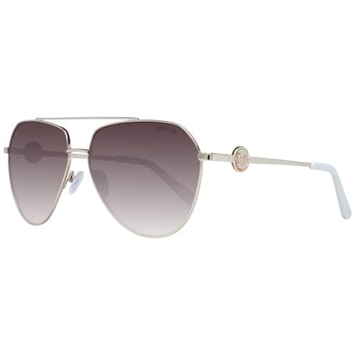 Image of GUESS Factory Oversized Mosaic Aviator Sunglasses for Women, Gold/Brown Gradient, One Size, GF6140, Gold/Brown Gradient, Taille unique, GF6140