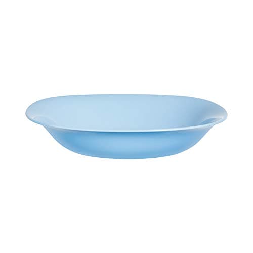 Image of Luminarc Carine Square 18pc Opal Glass Dinner Set Dinnerware Tableware Plates (6X Soup Bowls, Light Blue)
