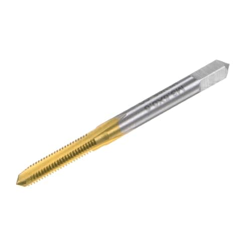 Image of sourcing map Thread Tap Metric M3.5 x 0.6, Titanium Coated Cobalt HSS (High Speed Steel) 3 Straight Flutes Machine Mini Micro Screw Threading Tapping Repair Tool for Watches and Clocks