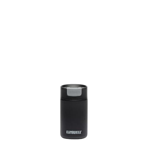 Image of Kambukka Olympus 300ml / 10oz Stainless Steel Travel Mug, Thermal Insulated Coffee Mug for Hot and Cold Beverages, Leak-Proof with Non-Slip Base and Snapclean Technology - Jet Black
