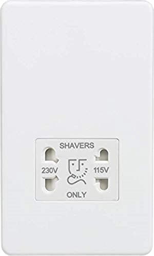 Image of Knightsbridge SF8900MW Screwless Dual Voltage Shaver Socket in Matt White, 14.85 cm*0.48 cm*8.75 cm