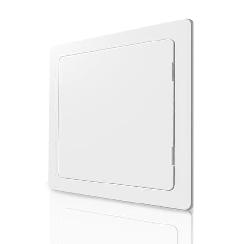 Image of Plastic Access Panel 200x200 mm – Paintable Inspection Hatch for Wall & Ceiling – Fuse Box Cover, Conceals Wires & Pipes – Flush Fit Easy-Install Access Door – Durable White Plastic