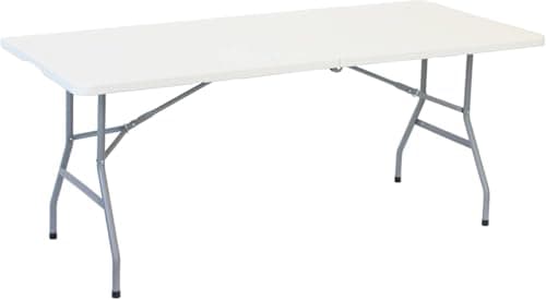 Image of 6ft 1.8m Folding Heavy Duty Catering Trestle Party Garden Table With Carry Handle Portable Space-Saving Outdoor & Indoor Use Flexible Space
