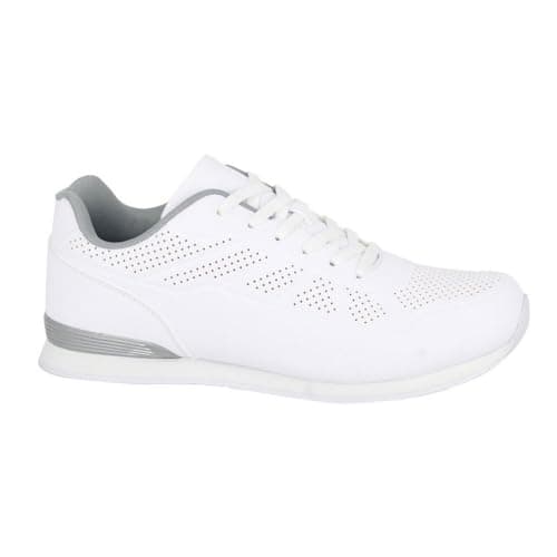 Image of Dek Mens Penalty Lace Up Lightweight Lawn Bowling Shoes/Trainers White/Grey 11 UK