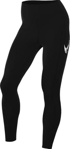 Image of Nike Women's 7/8 Running Leggings Fast 7/8 Running Leggings with Medium Waist for Women Black/White
