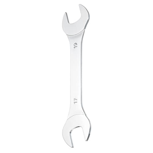 Image of sourcing map Super Thin Open End spanners Metric, 17mm x 19mm, Slim Chrome-Vanadium Steel Wrench Tool for Tight Spaces Repair